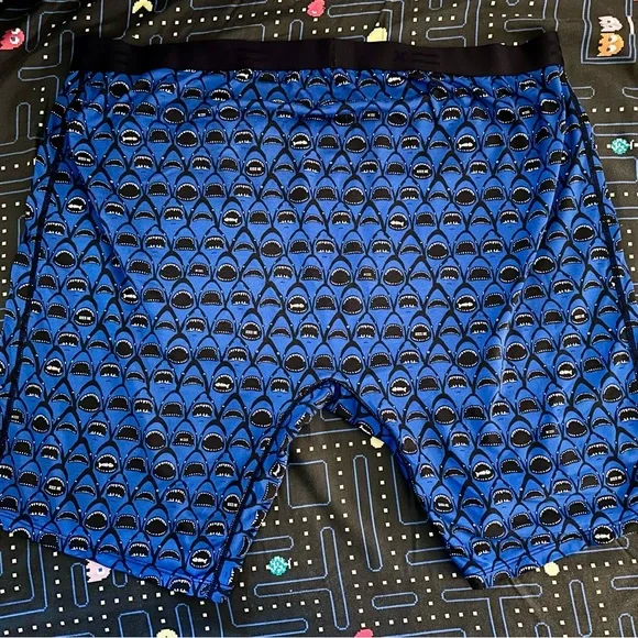 TomboyX 6in Blue Shark Swim Shorts - Picture 3 of 3